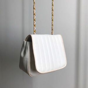 CONTESSA — White Leather Cross-Body Purse — (NEW)